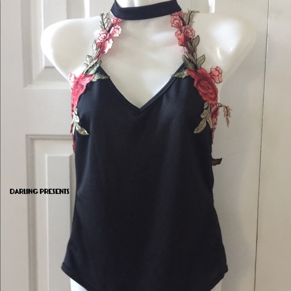 ⬇️ $36 BLACK FLORAL ROSE BACKLESS BODYSUIT SIZE XL - Picture 7 of 8